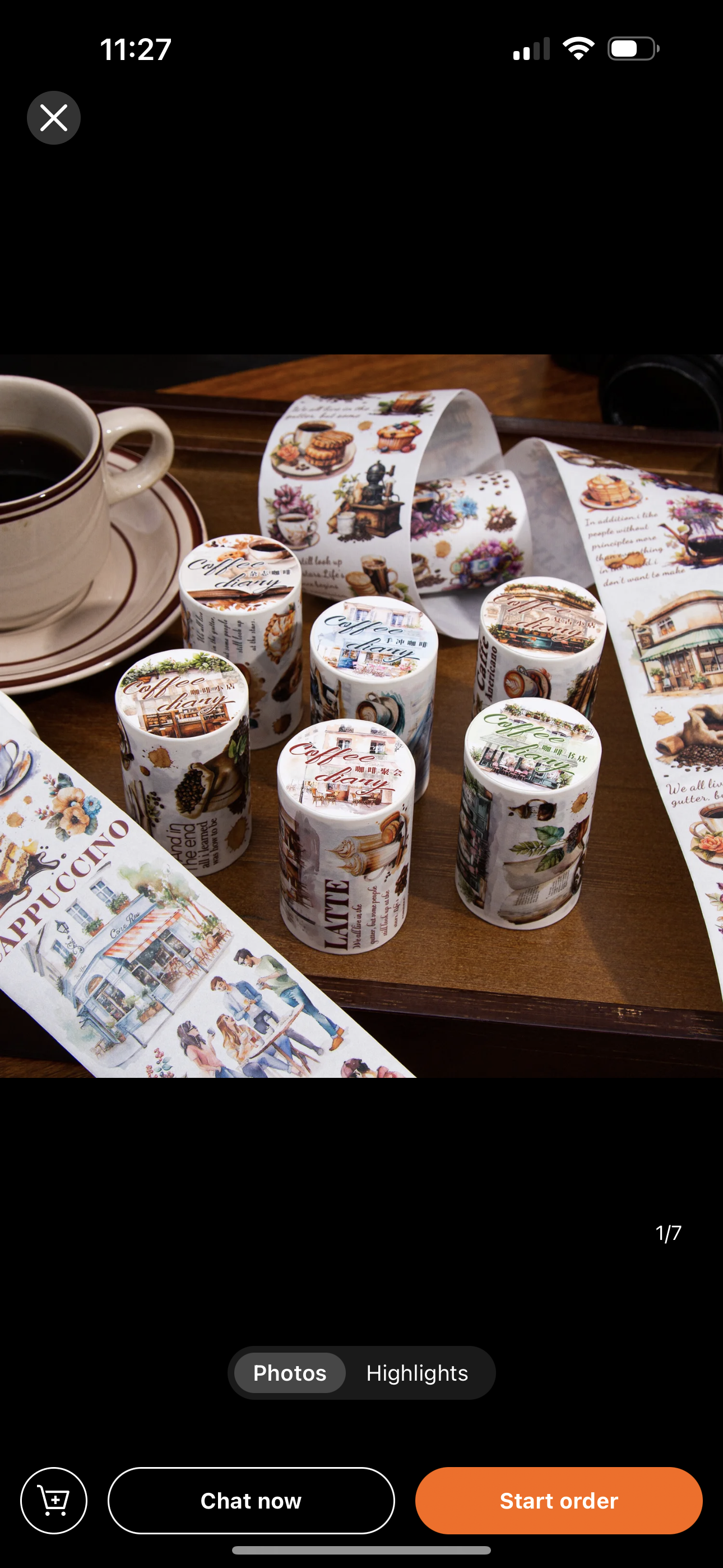 Coffee Theme Tape Sticker